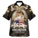 One Nation Under God Jesus American Eagle Independence Day Christian Religious Hawaiian Shirt One Nation Under God Jesus American Eagle Independence Day Christian Religious Hawaiian Shirt