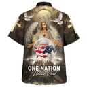 One Nation Under God Jesus American Eagle Independence Day Christian Religious Hawaiian Shirt One Nation Under God Jesus American Eagle Independence Day Christian Religious Hawaiian Shirt