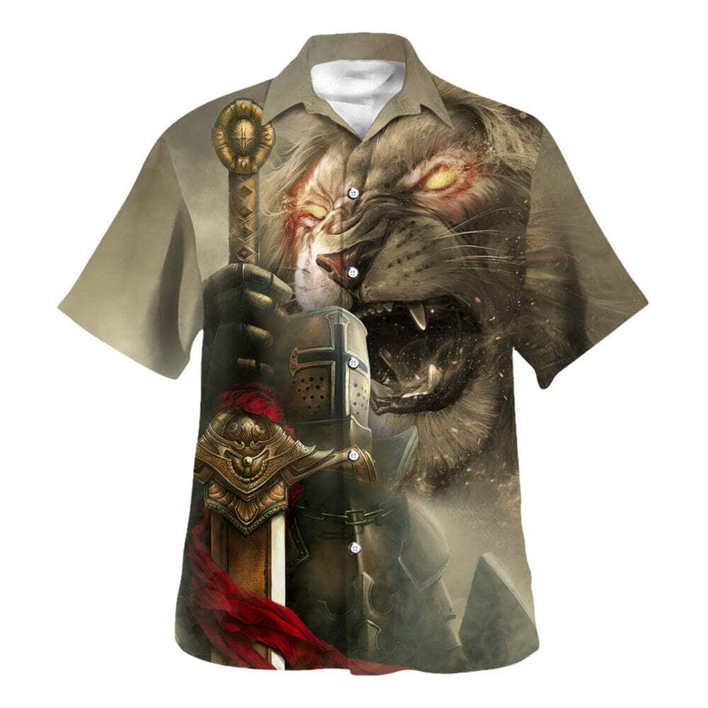 Lion Knight Of The Temple Christian Religious Armor Of God Hawaiian Shirt Lion Knight Of The Temple Christian Religious Armor Of God Hawaiian Shirt