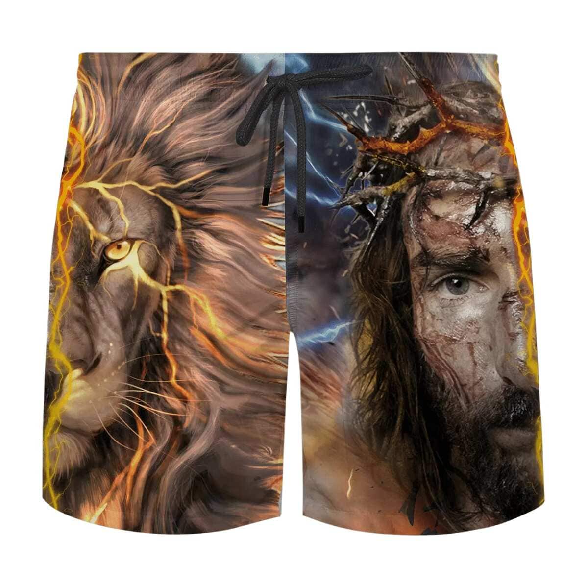 Jesus Praying Lion Christian Cross Faith Over Fear Christian Religious Hawaiian Shirt Jesus Praying Lion Christian Cross Faith Over Fear Christian Religious Hawaiian Shirt