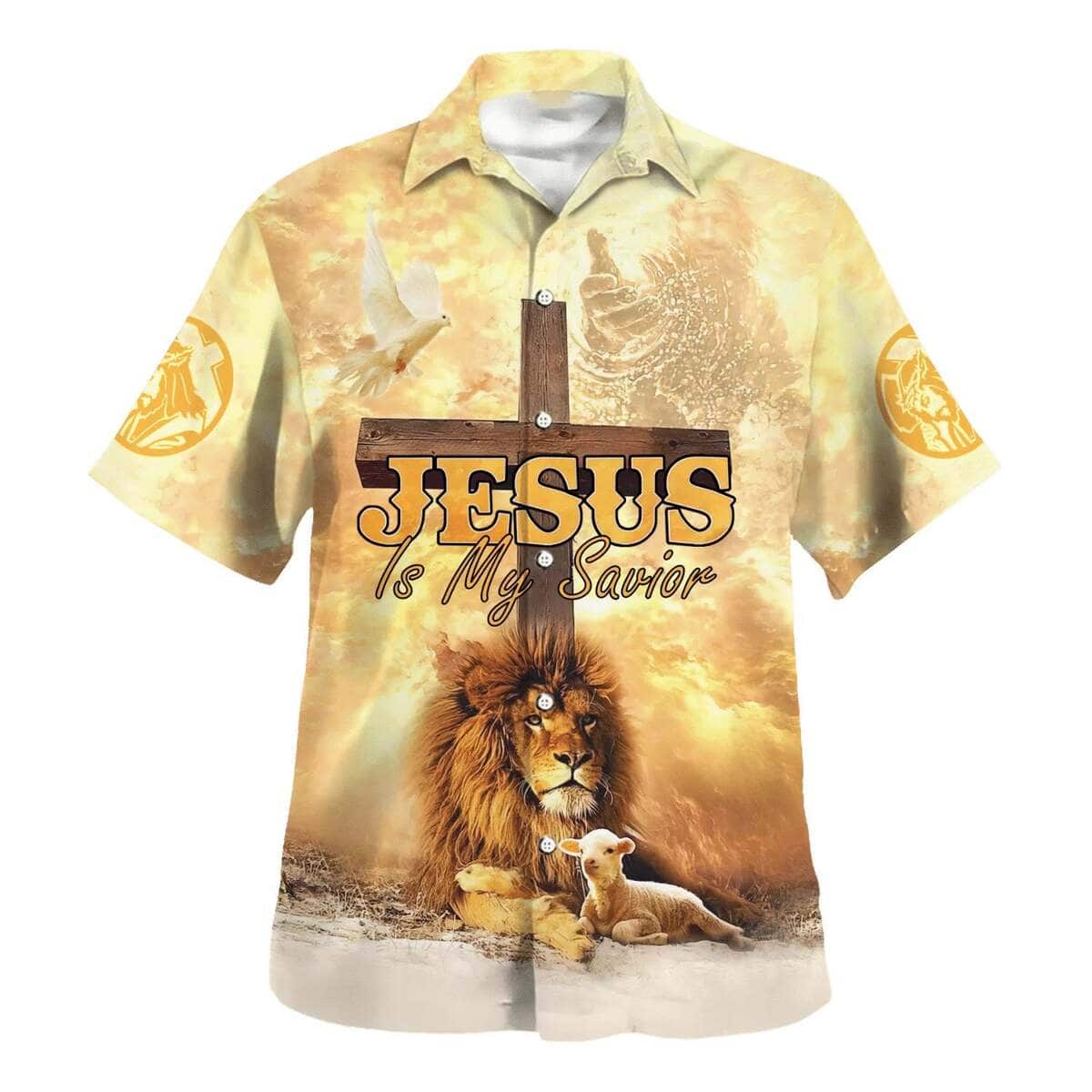 Lion Jesus Is My Savior Cross Christian Religious Hawaiian Shirt Lion Jesus Is My Savior Cross Christian Religious Hawaiian Shirt