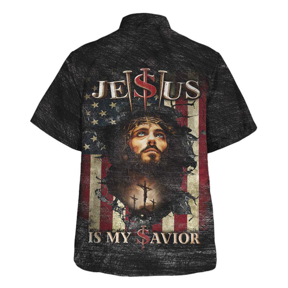 Jesus Is My Savior US American Flag Christian Religious Hawaiian Shirt Jesus Is My Savior US American Flag Christian Religious Hawaiian Shirt