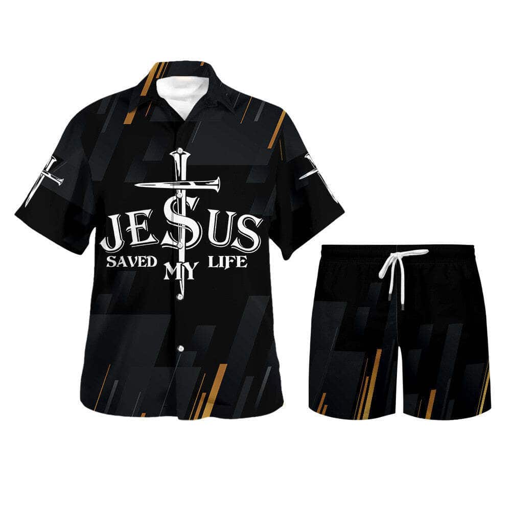 Jesus Christ Saved My Life Cross Christian Religious Hawaiian Shirt Jesus Christ Saved My Life Cross Christian Religious Hawaiian Shirt