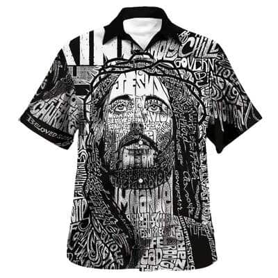 Jesus Christ Portrait Bible Quote Christian Religious Hawaiian Shirt