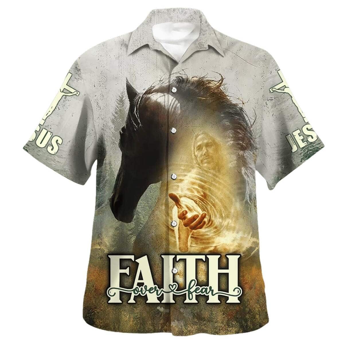 Bible Verse Horse And Jesus Faith Over Fear Christian Religious Hawaiian Shirt Bible Verse Horse And Jesus Faith Over Fear Christian Religious Hawaiian Shirt