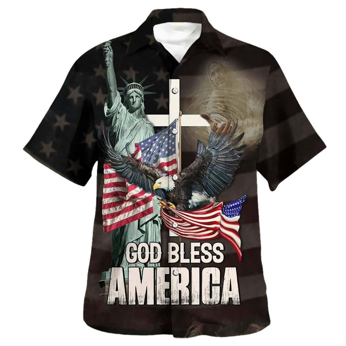 God Bless American Jesus Eagle Christian Religious Hawaiian Shirt 4th Of July Gift God Bless American Jesus Eagle Christian Religious Hawaiian Shirt 4th Of July Gift