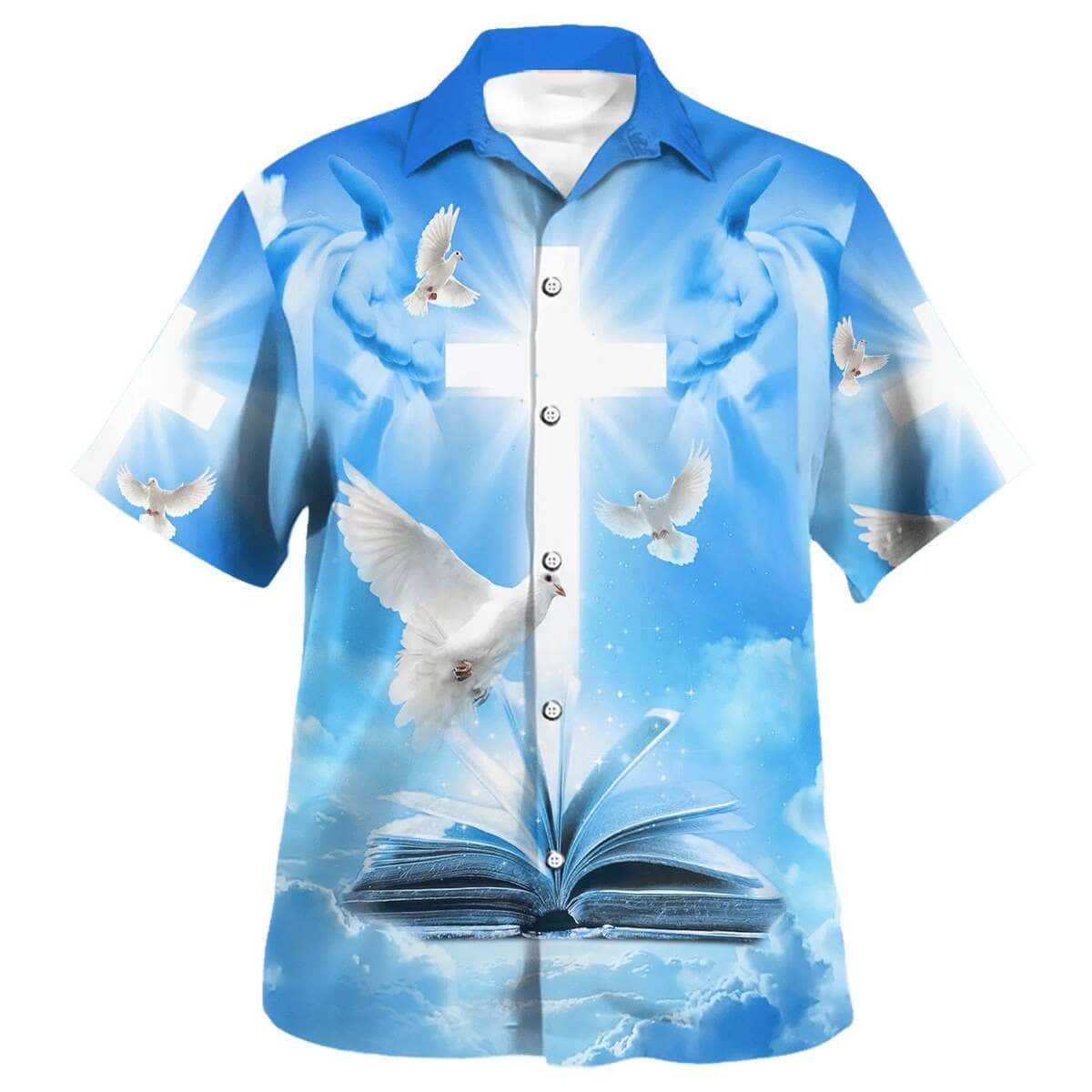Pigeon Cross And Bible Christian Summer Hawaiian Shirt Pigeon Cross And Bible Christian Summer Hawaiian Shirt