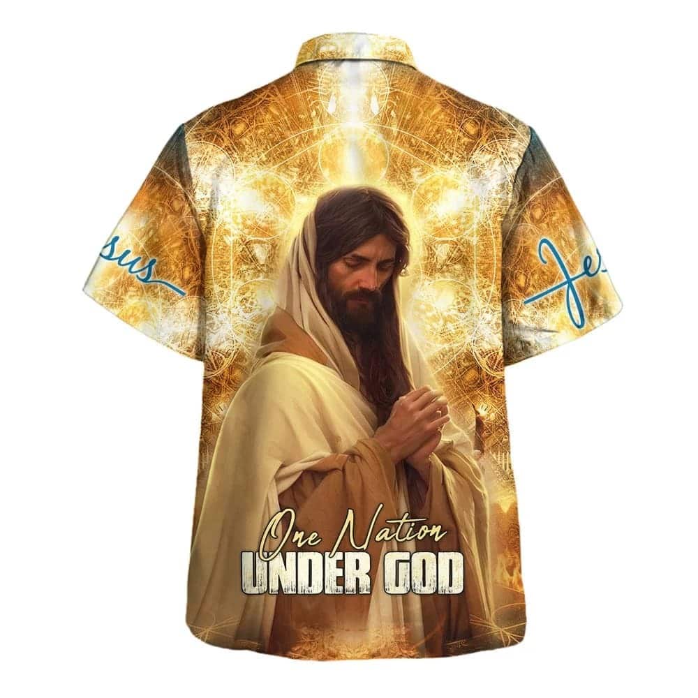 One Nation Under God Jesus Pray Christian Summer Hawaiian Shirt