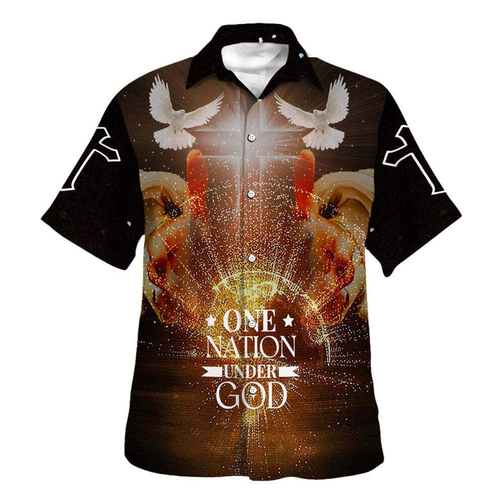 One Nation Under God Hand Of God Christian Summer Hawaiian Shirt One Nation Under God Hand Of God Christian Summer Hawaiian Shirt
