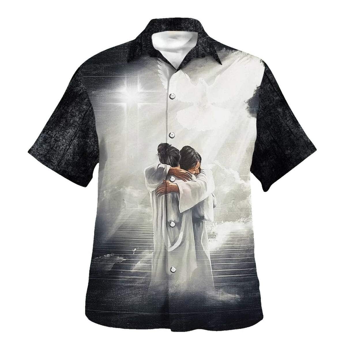 Have Faith Man Hugging Jesus In Heaven Christian Summer Hawaiian Shirt Have Faith Man Hugging Jesus In Heaven Christian Summer Hawaiian Shirt