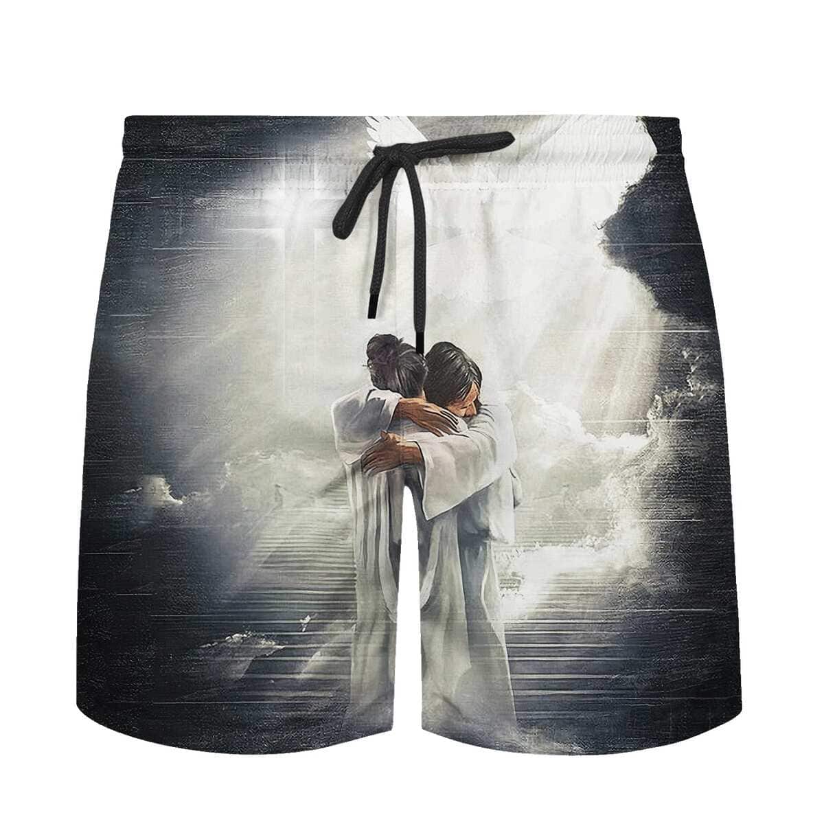 Have Faith Man Hugging Jesus In Heaven Christian Summer Hawaiian Shirt