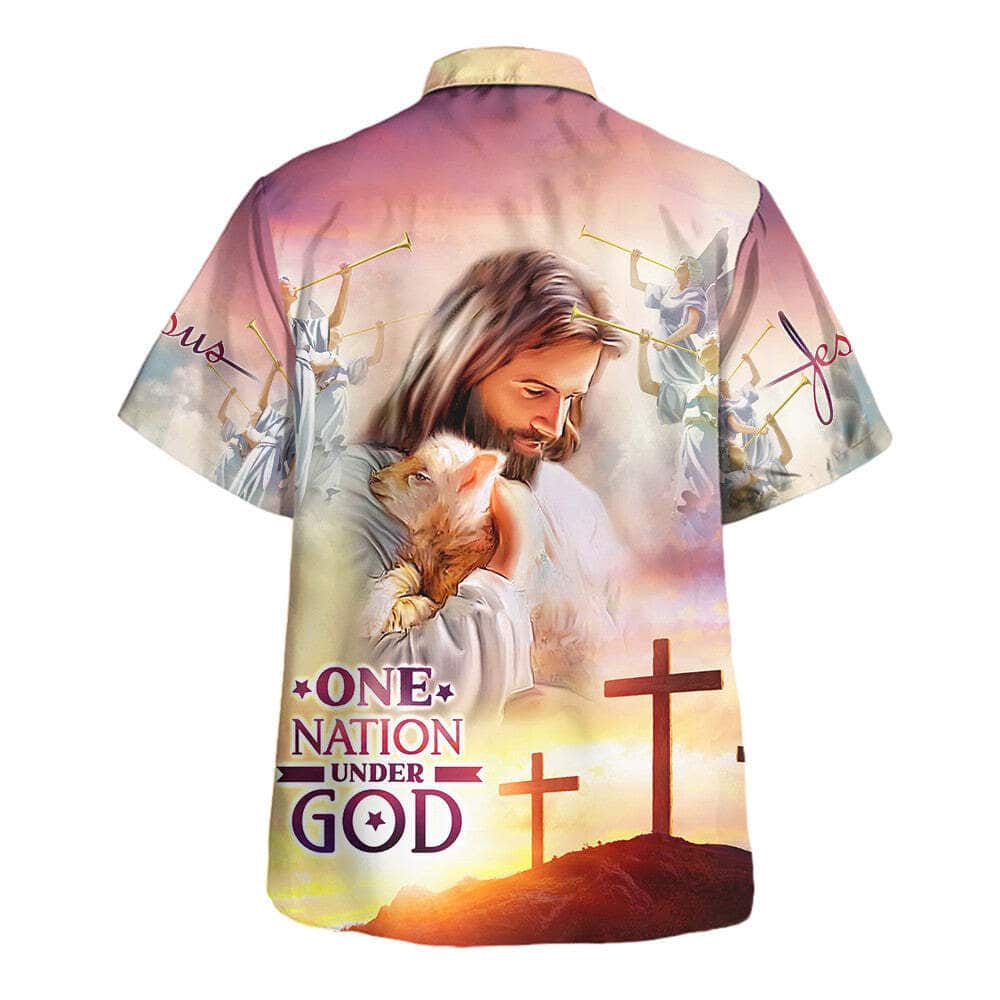 Lamb Of God Jesus Christ One Nation Under God Christian Summer Hawaiian Shirt