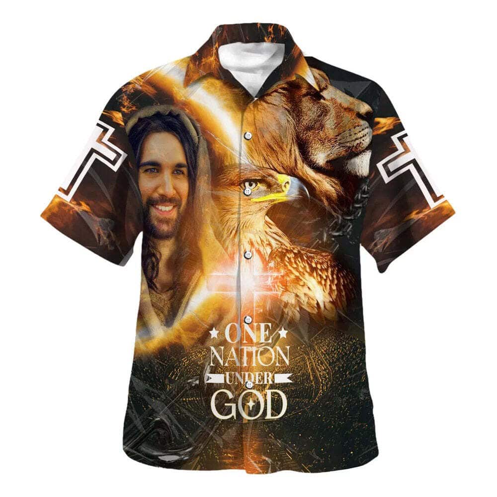 Jesus Smile Eagle One Nation Under God Christian Summer Hawaiian Shirt Jesus Smile Eagle One Nation Under God Christian Summer Hawaiian Shirt