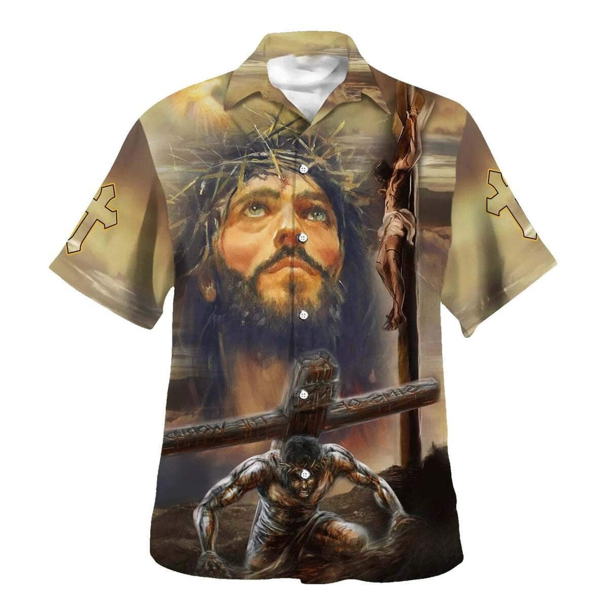 Jesus Portrait Crucifixion Of Jesus Christian Summer Hawaiian Shirt Jesus Portrait Crucifixion Of Jesus Christian Summer Hawaiian Shirt
