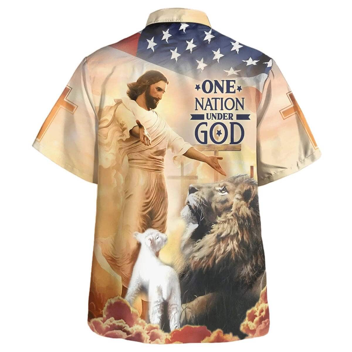 American Flag 4th Of July Jesus Open Arms One Nation Under God Christian Summer Hawaiian Shirt American Flag 4th Of July Jesus Open Arms One Nation Under God Christian Summer Hawaiian Shirt