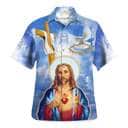 Jesus Christ Sacred Heart Pigeon Christian Summer Hawaiian Shirt