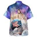 Jesus Holding Earth 4th Of July Christian Summer Hawaiian Shirt