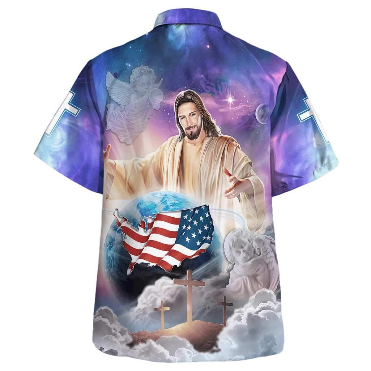 Jesus Holding Earth 4th Of July Christian Summer Hawaiian Shirt Jesus Holding Earth 4th Of July Christian Summer Hawaiian Shirt