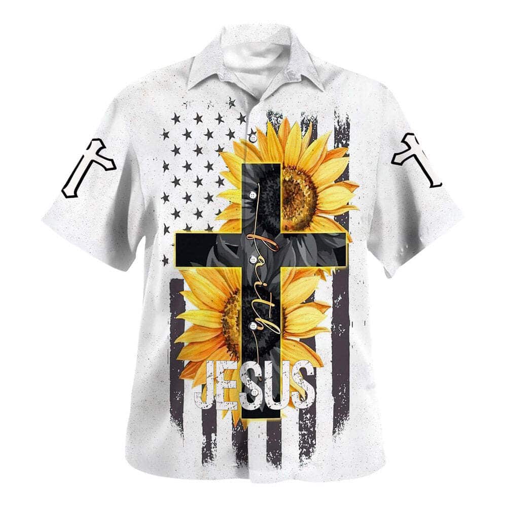 Jesus Faith Sunflower Christian Summer Hawaiian Shirt Jesus Faith Sunflower Christian Summer Hawaiian Shirt