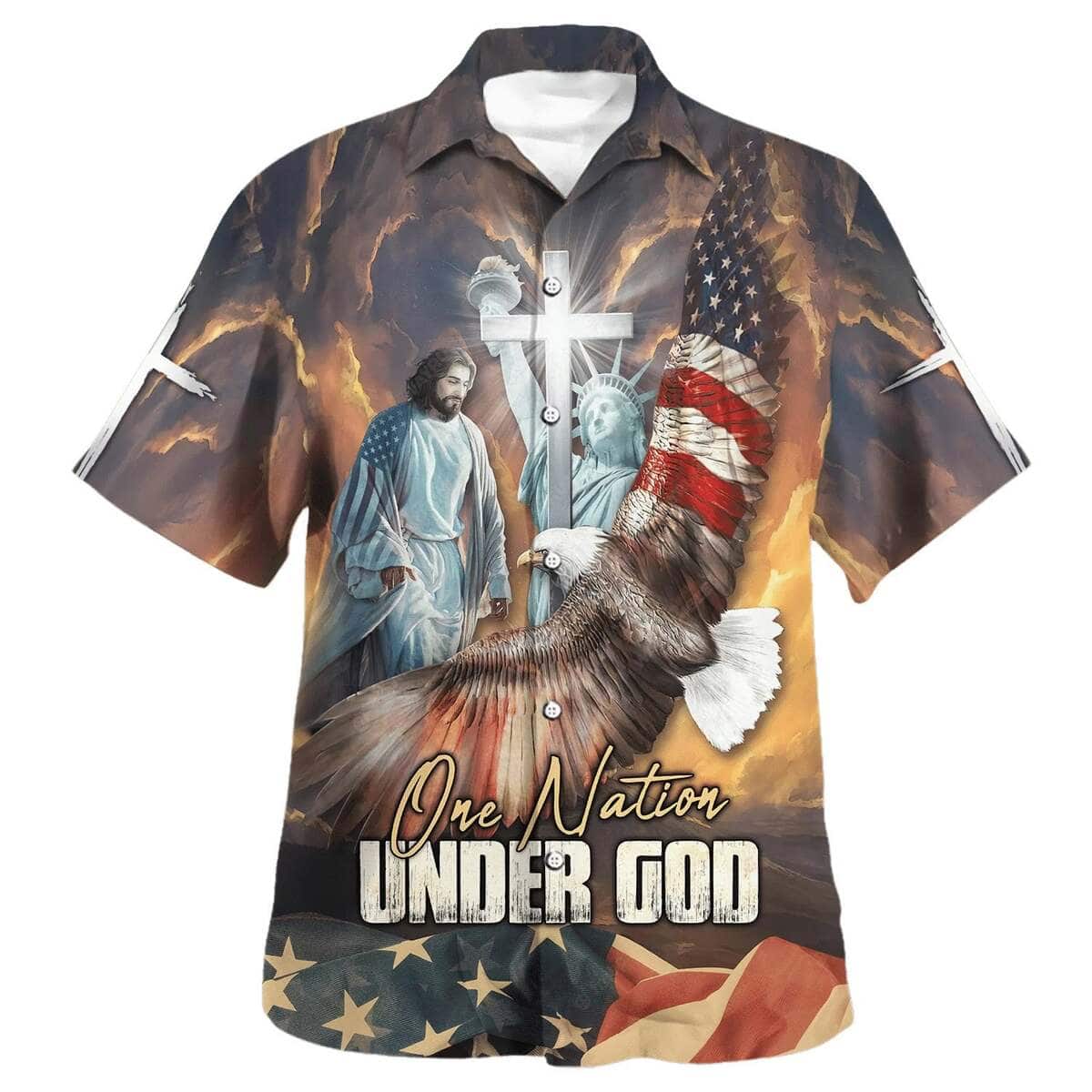 Jesus Eagle 4th Of July One Nation Under God Christian Summer Hawaiian Shirt Jesus Eagle 4th Of July One Nation Under God Christian Summer Hawaiian Shirt