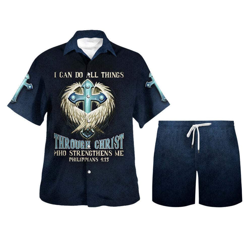 Bible Verse I Can Do All Things Through Christ Who Strengthens Me Christian Summer Hawaiian Shirt