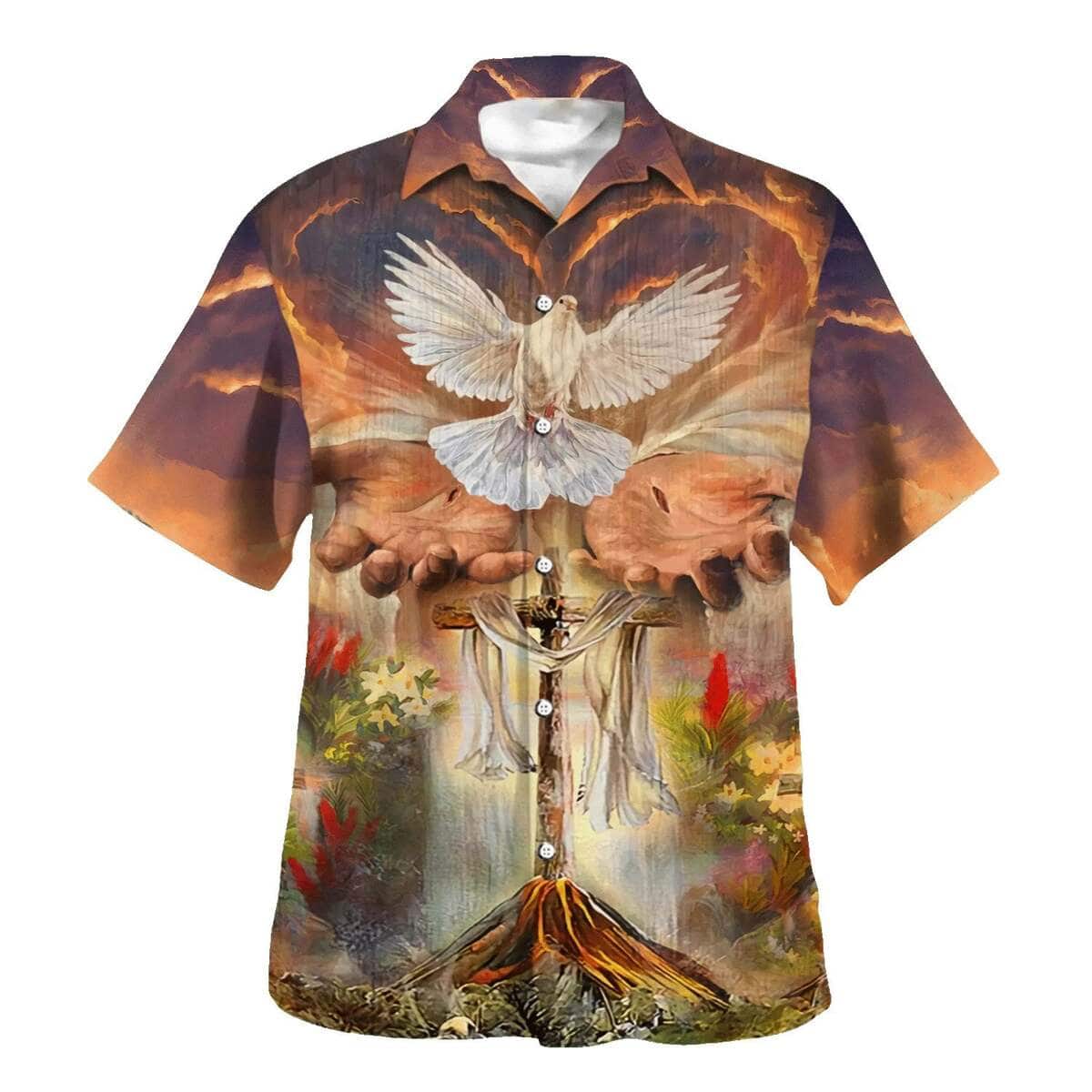 Hand Of God Holy Dove Cross Christian Summer Hawaiian Shirt Hand Of God Holy Dove Cross Christian Summer Hawaiian Shirt
