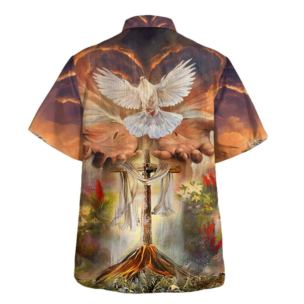 Hand Of God Holy Dove Cross Christian Summer Hawaiian Shirt