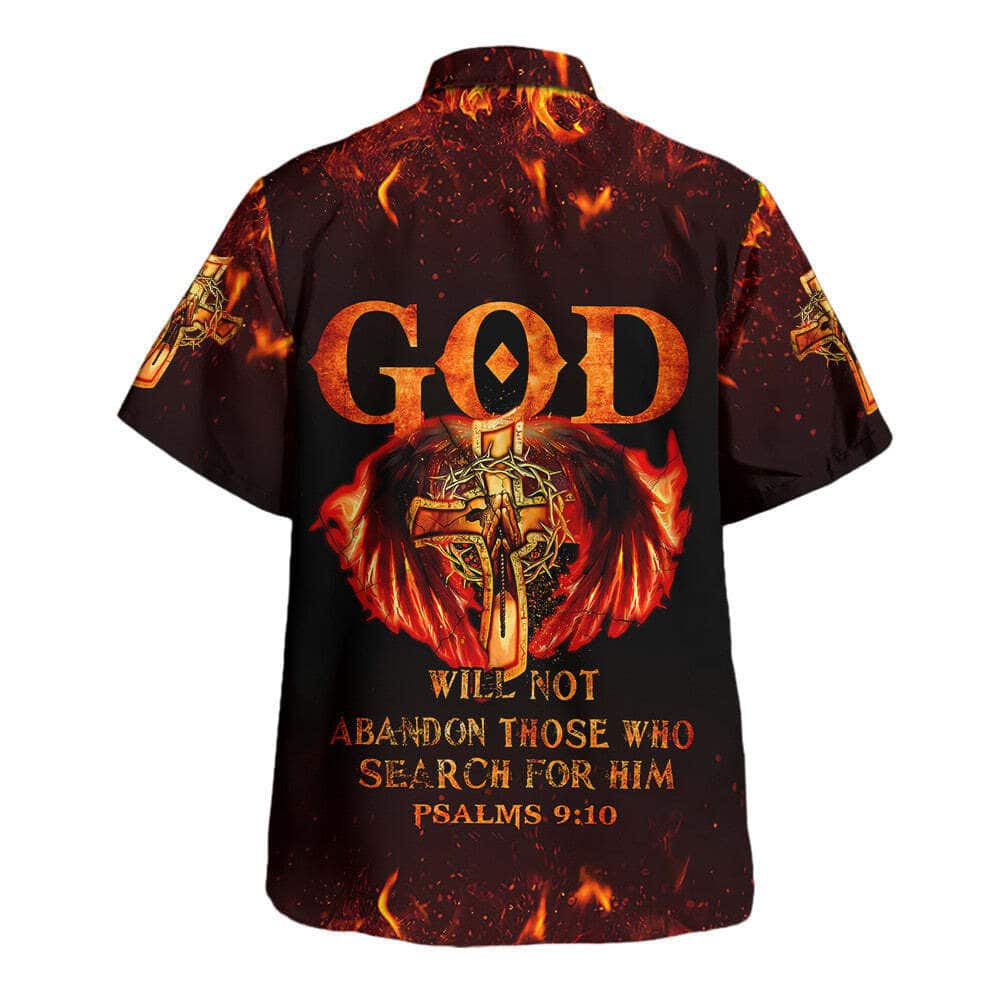 Bible Verse God Will Not Abandon Those Who Search For Him Jesus Cross Christian Summer Hawaiian Shirt
