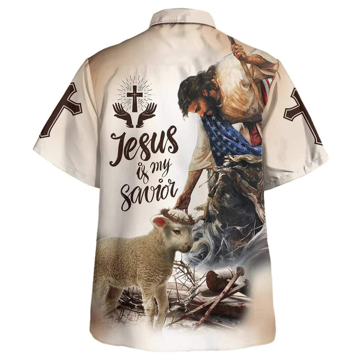 God Lamb Crown Of Thorn Jesus Is My Savior Christian Summer Hawaiian Shirt