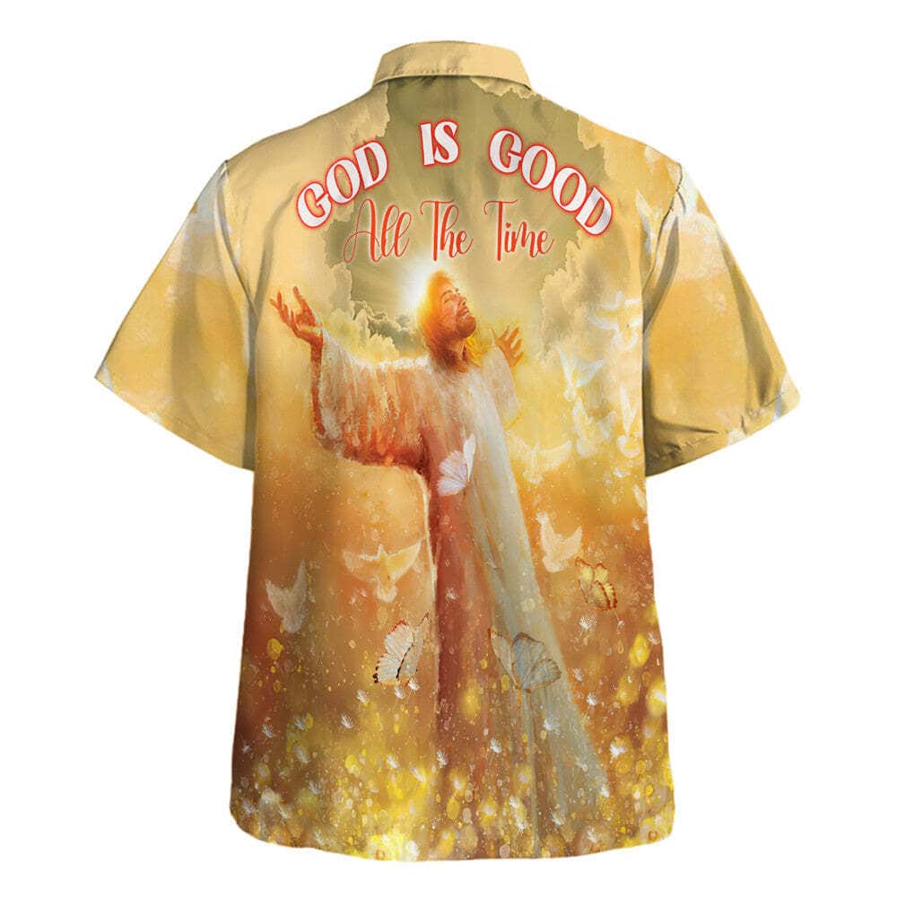 God Is Good All The Time Jesus Christ Open Arms Christian Summer Hawaiian Shirt