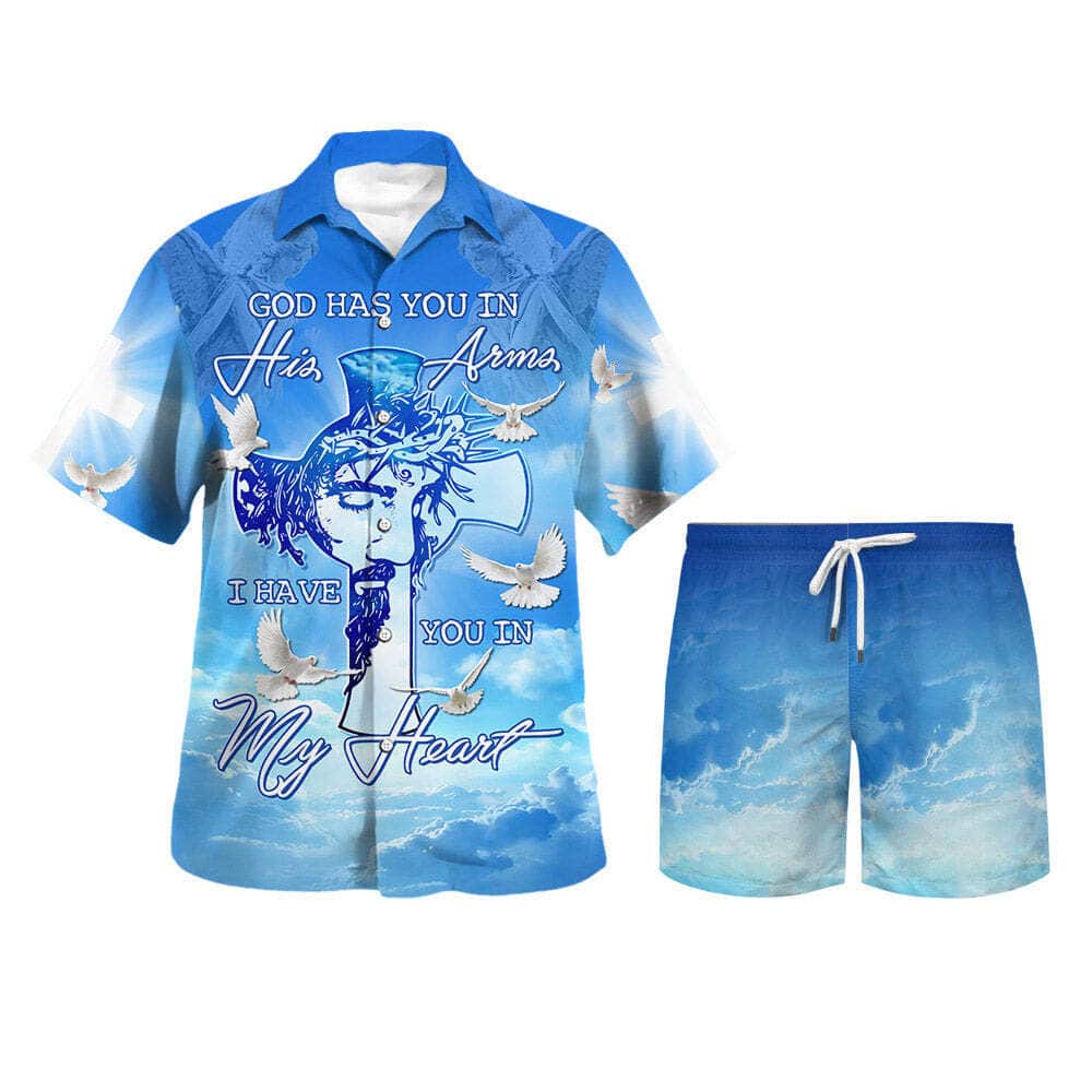 God Has You In His Arms I Have You In My Heart Christian Summer Hawaiian Shirt