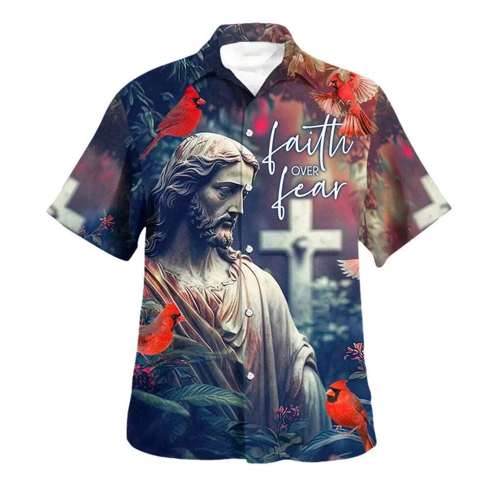 Faith Over Fear Bible Verse Hummingbird Christian Summer Hawaiian Shirt