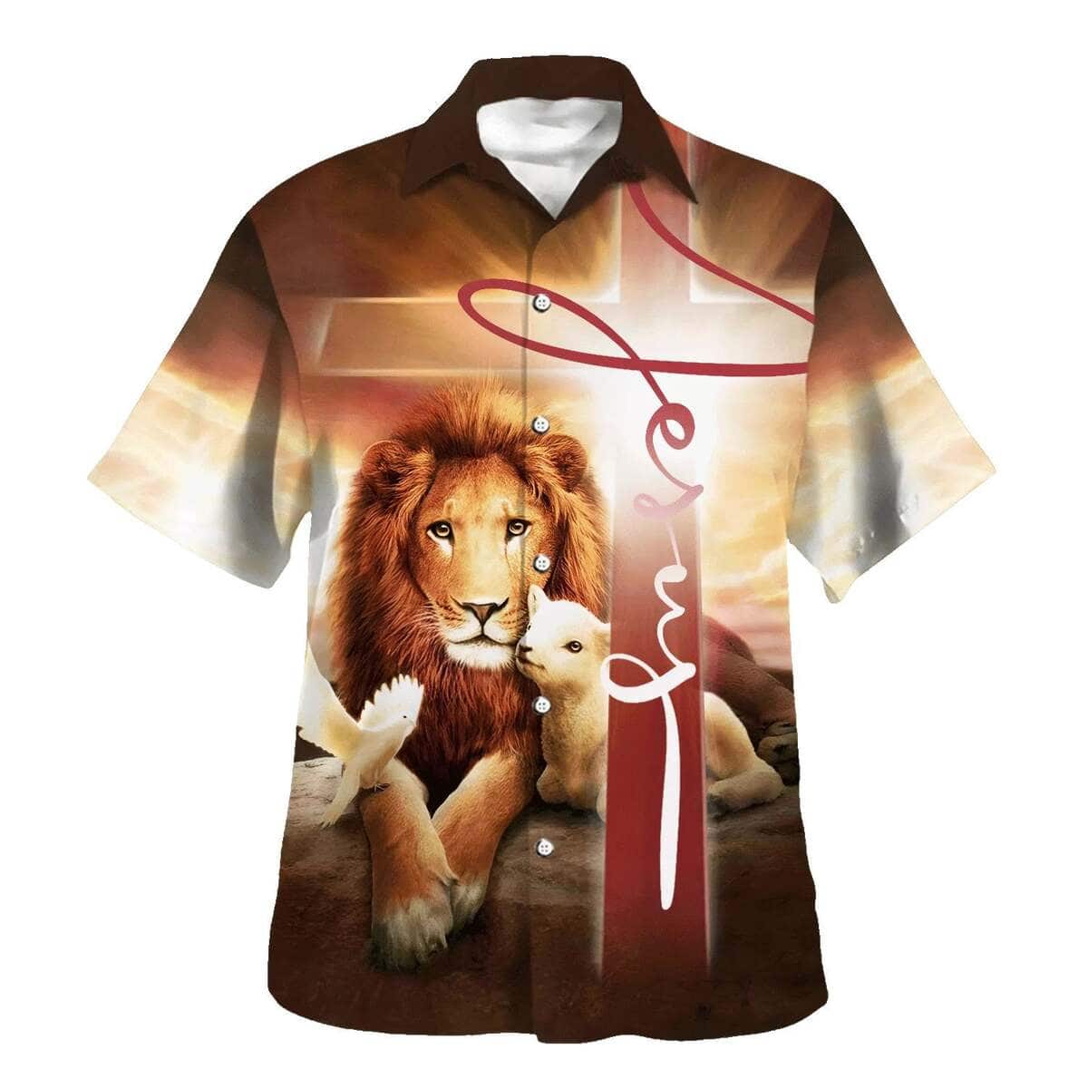 The King Lion Lamb And Dove Christian Summer Hawaiian Shirt The King Lion Lamb And Dove Christian Summer Hawaiian Shirt