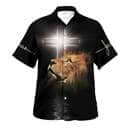 The Light Shines In The Darkness Lion Cross Christian Hawaiian Shirt Summer The Light Shines In The Darkness Lion Cross Christian Hawaiian Shirt Summer