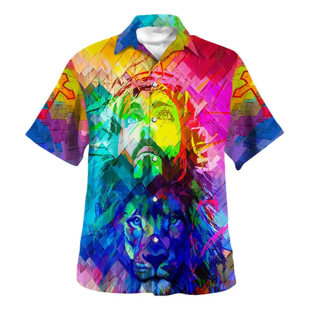 Lion Of Judah Jesus Christian Summer Hawaiian Shirt