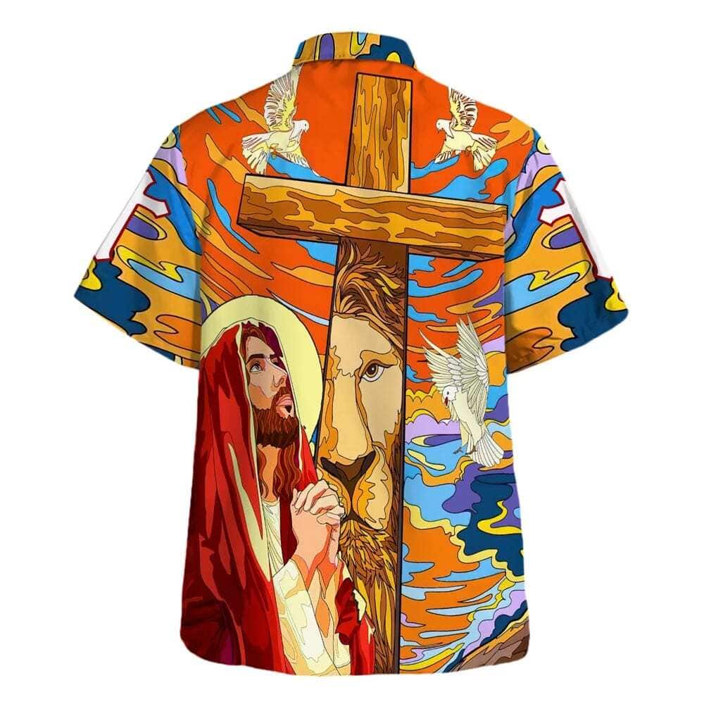 Jesus Prayer Lion Cross Dove Christian Hawaiian Shirt Jesus Prayer Lion Cross Dove Christian Hawaiian Shirt