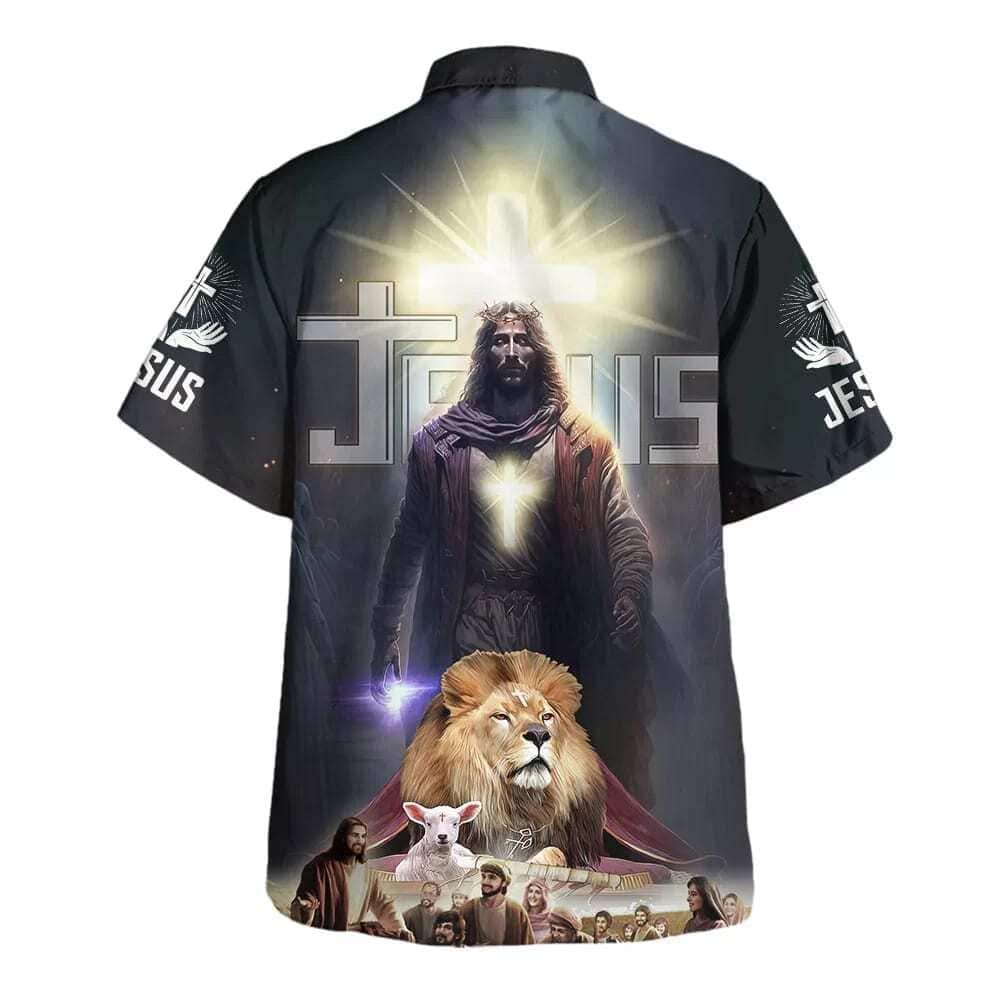 Jesus Lion Lamb With Disciples Christian Hawaiian Shirt Jesus Lion Lamb With Disciples Christian Hawaiian Shirt
