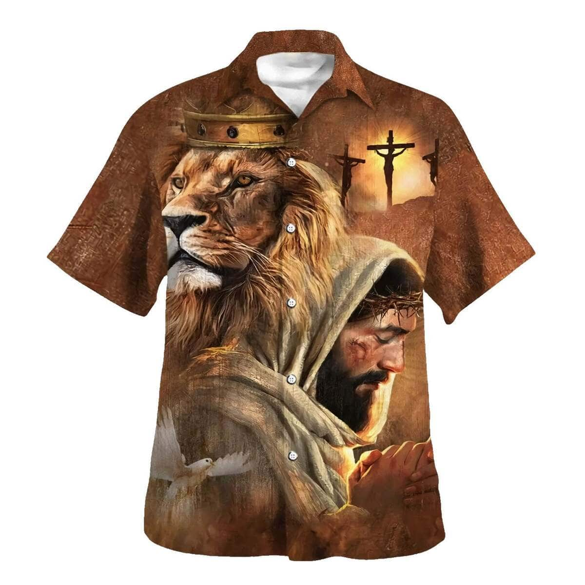 Jesus Lion Of Judah Christian Cross Hawaiian Shirt