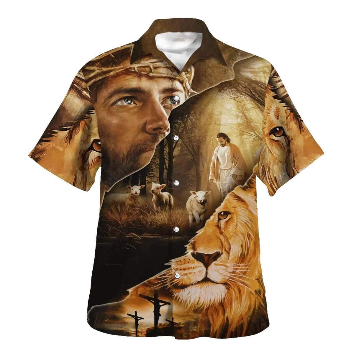 Jesus Lion Lamb Of God Christian Hawaiian Shirt Jesus Lion Lamb Of God Christian Hawaiian Shirt