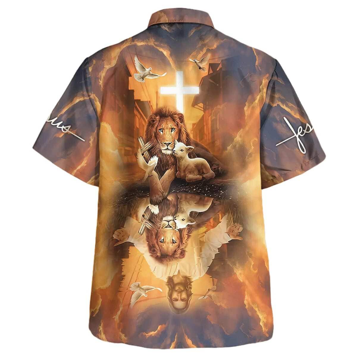 Jesus Lion King And Lamb Cross Christian Hawaiian Shirt Jesus Lion King And Lamb Cross Christian Hawaiian Shirt