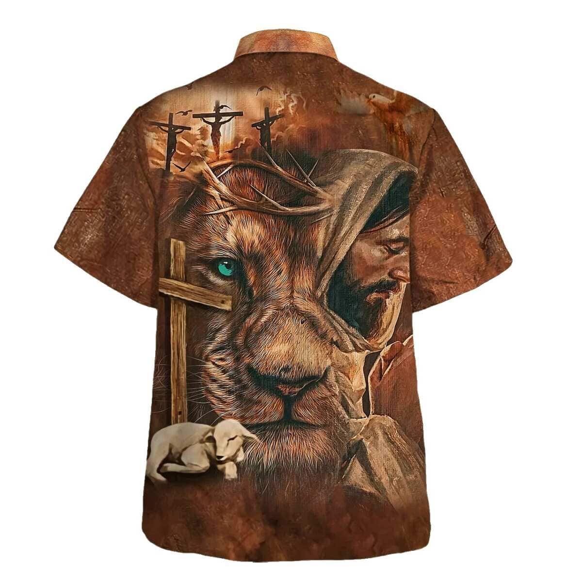 Jesus Lion Cross And The Lamb Christian Hawaiian Shirt Jesus Lion Cross And The Lamb Christian Hawaiian Shirt
