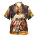 4th Of July Jesus Lion And The Lamb Christian Hawaiian Shirt US Flag 4th Of July Jesus Lion And The Lamb Christian Hawaiian Shirt US Flag