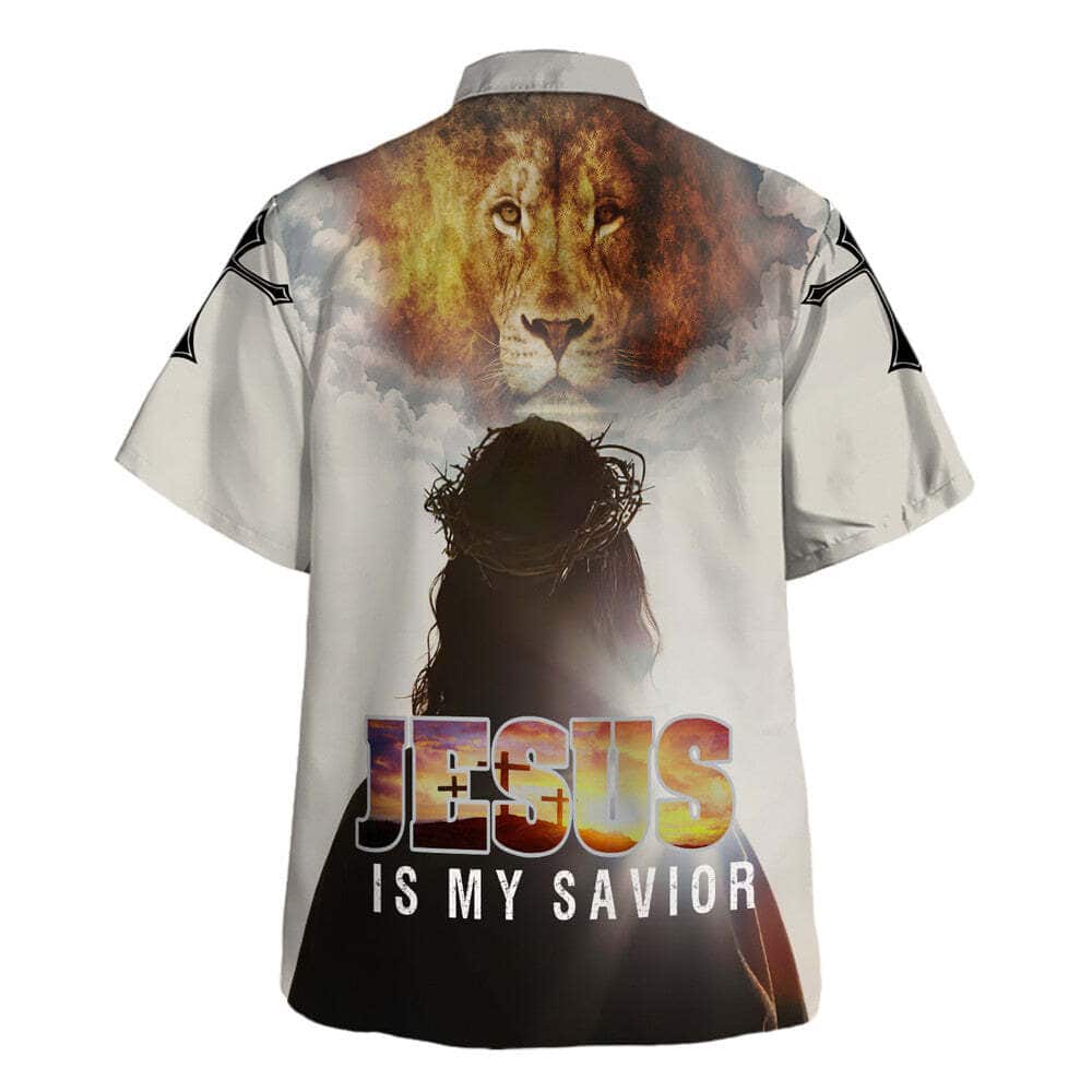 Jesus Is My Savior Jesus And The King Lion Christian Hawaiian Shirt Jesus Is My Savior Jesus And The King Lion Christian Hawaiian Shirt