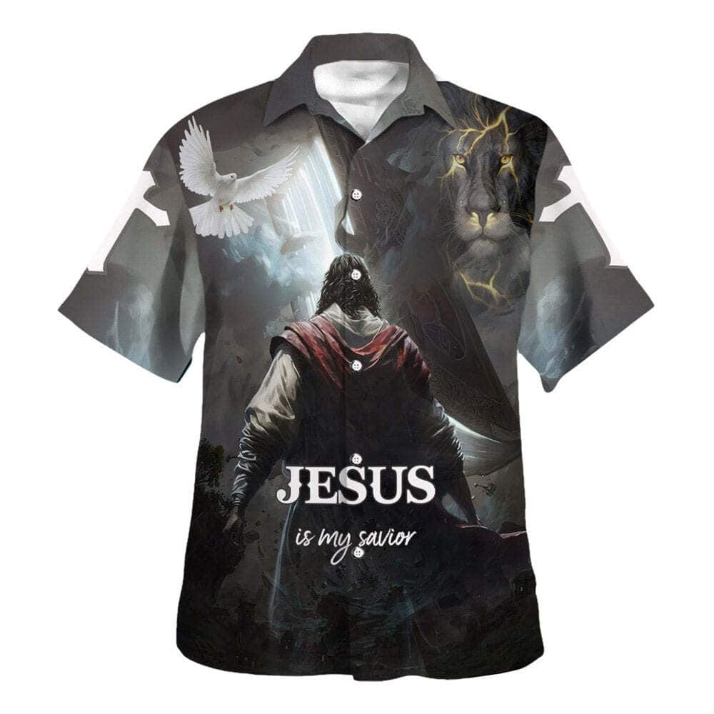 Jesus Is My Savior Christ Jesus And The Lion Christian Hawaiian Shirt