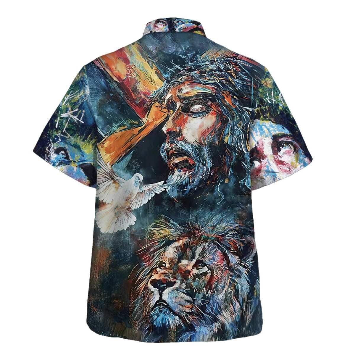 Jesus Christ Lion And Dove Vintage Art Christian Hawaiian Shirt Jesus Christ Lion And Dove Vintage Art Christian Hawaiian Shirt
