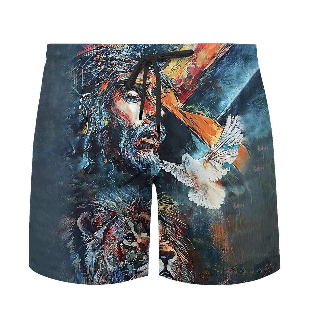 Jesus Christ Lion And Dove Vintage Art Christian Hawaiian Shirt Jesus Christ Lion And Dove Vintage Art Christian Hawaiian Shirt