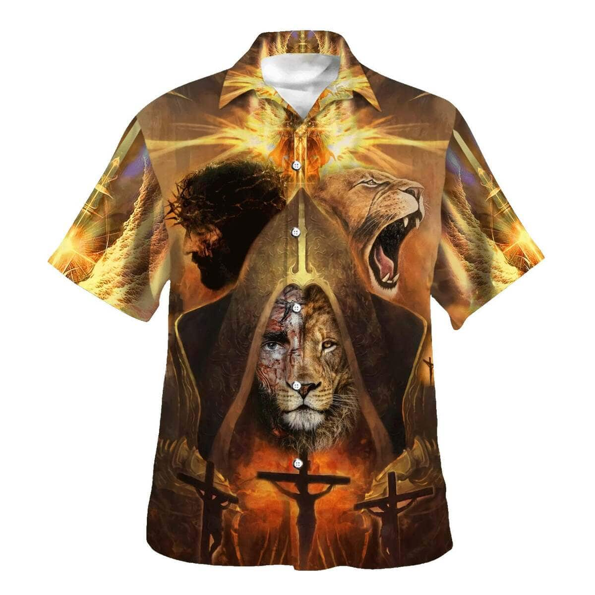 Jesus And Lion Of Judah Christian Hawaiian Shirt