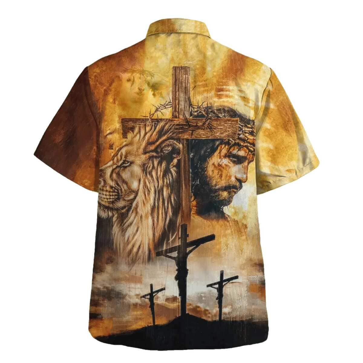 Jesus And Lion Christian Hawaiian Shirt With Cross Jesus And Lion Christian Hawaiian Shirt With Cross
