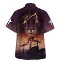 God Is My Power Lion Three Cross Christian Hawaiian Shirt