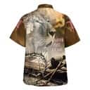 Faith Over Fear Lion And Crown Of Thorns Christian Hawaiian Shirt
